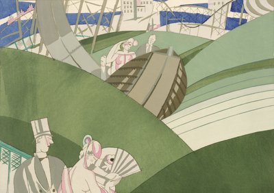Die Wasserrutsche auf dem Jahrmarkt, ca. 1920 von Charles Martin